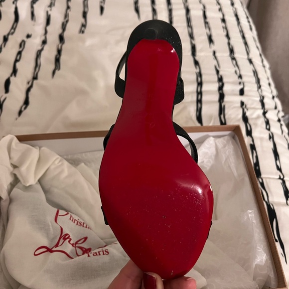 Christian Louboutin Black Glitter Heels - Picture 6 of 9